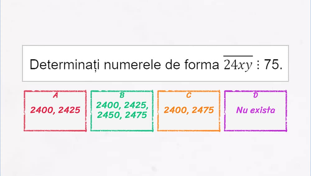 JOC - Exerciții criterii de divizibilitate