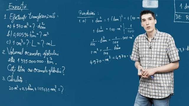 Multiplii si submultiplii metrului cub și litrului - Exerciții