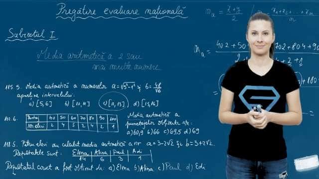 Ex. 5,6 - Media artimetică a două sau mai multe numere - EN cl. VIII-a
