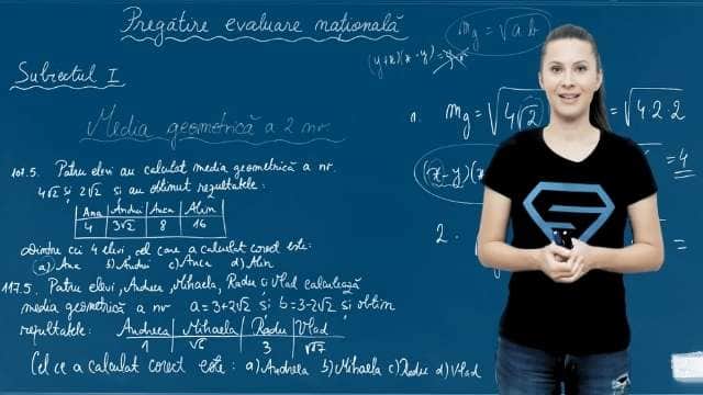 Ex. 5 - Media geometrică a două numere - EN cl. VIII-a