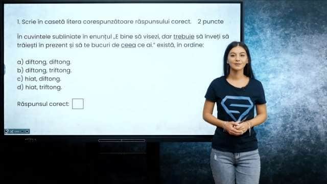 Fonetică - Diftong, triftong, hiat - EN cl. VIII-a