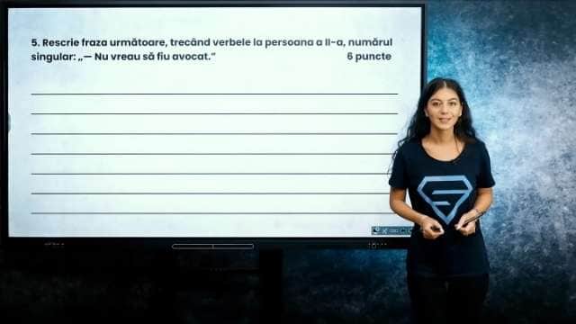 Verbul - Rescrierea unui enunț cu trecerea verbelor la altă persoană și număr (2) - EN cl. VIII-a