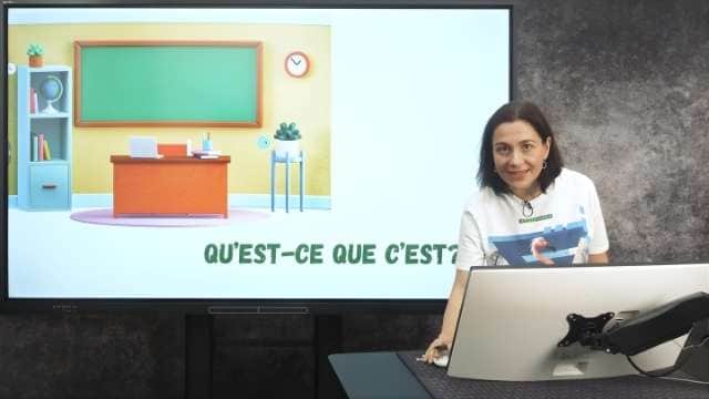 Qu'est-ce que c'est? L'article indéfini. L'école, les objets de la classe, les matières