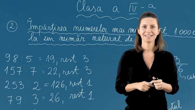 Împărțirea numerelor mai mici de 1000000 la un număr natural de o cifră