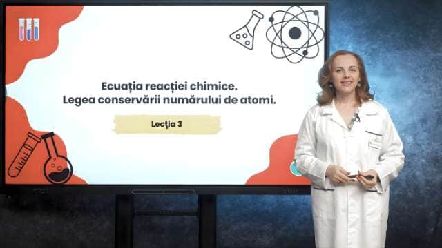Ecuația reacției chimice. Legea conservării numărului de atomi.