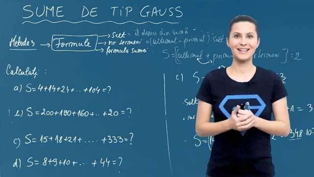 Sume de tip Gauss - Metoda 3 - Formule