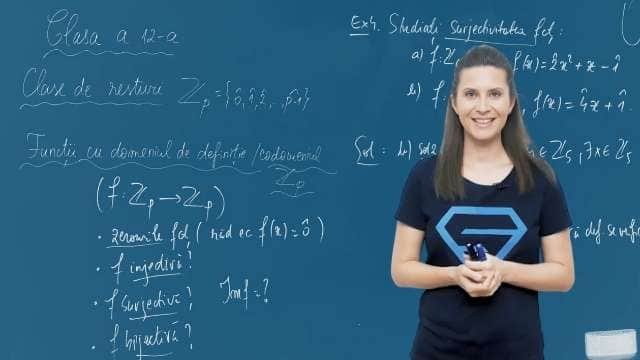 Clase de resturi. Funcții cu domeniul de definiție/codomeniul Zp. F injectivă