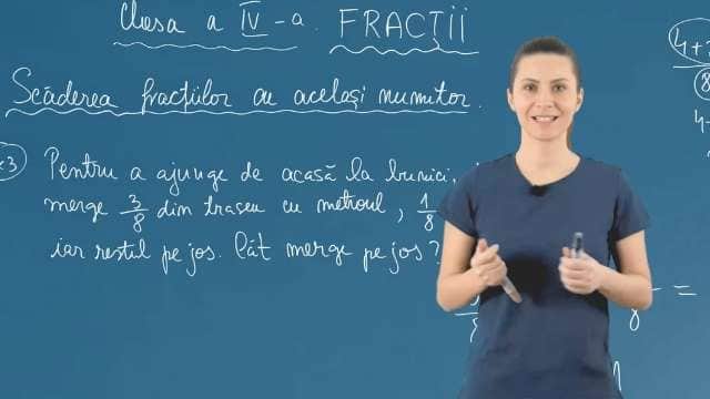 Scaderea fractiilor cu acelasi numitor