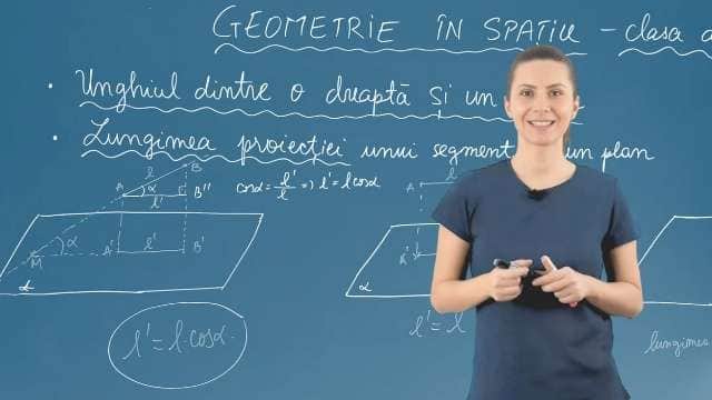 Unghiul dintre o dreaptă și un plan. Lungimea proiecției unui segment pe un plan.