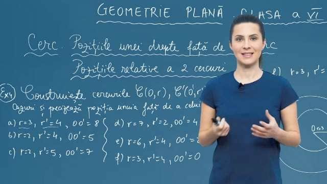 Pozițiile unei drepte față de un cerc. Pozițiile relative a două cercuri - P5