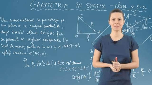 Unghiul dintre o dreaptă și un plan. Lungimea proiecției unui segment pe un plan - Partea 4