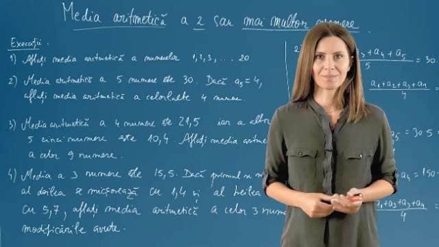 Media aritmetică a 2 sau mai multe numere