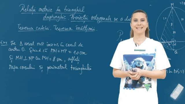 Proiecţii ortogonale pe o dreaptă; Teorema înălţimii; Teorema catetei - P2