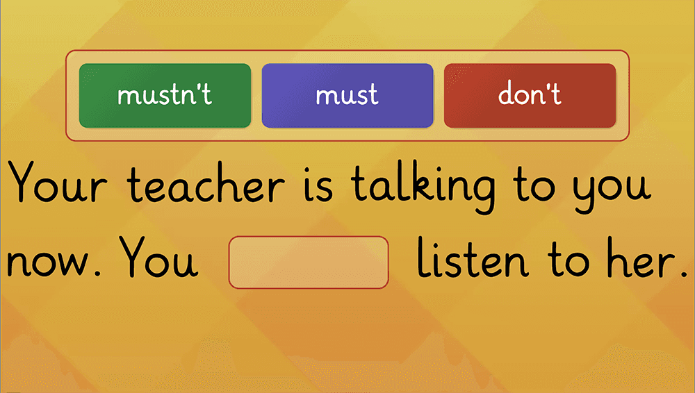 GAME - Rules of the classroom - must and mustn't