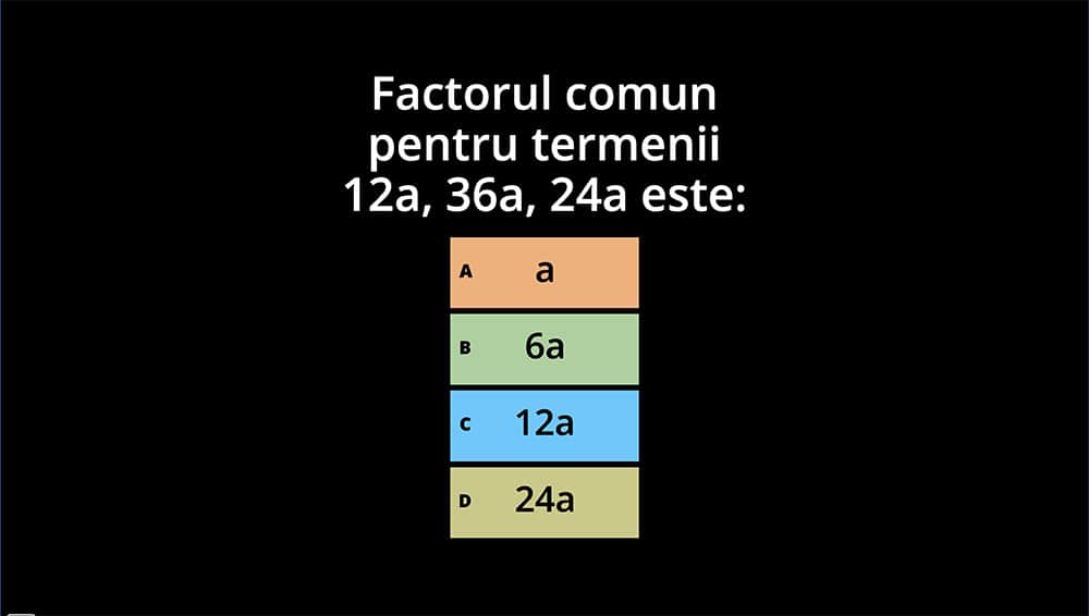 JOC - Distributivitatea înmulțirii față de adunare sau scădere. Factor comun