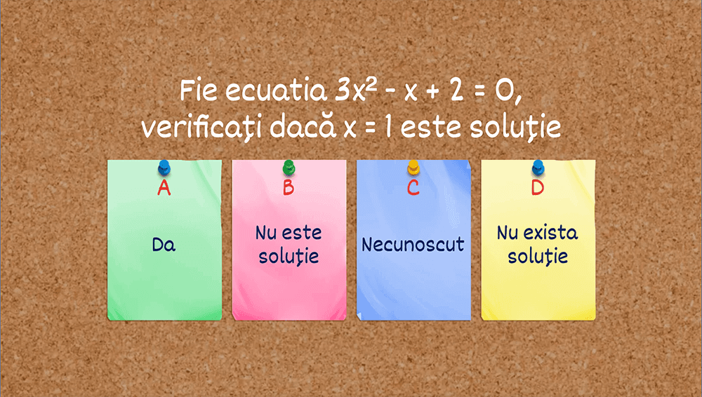 JOC - Ecuații de forma ax2 + bx + c = 0, unde a, b, c ∈ R