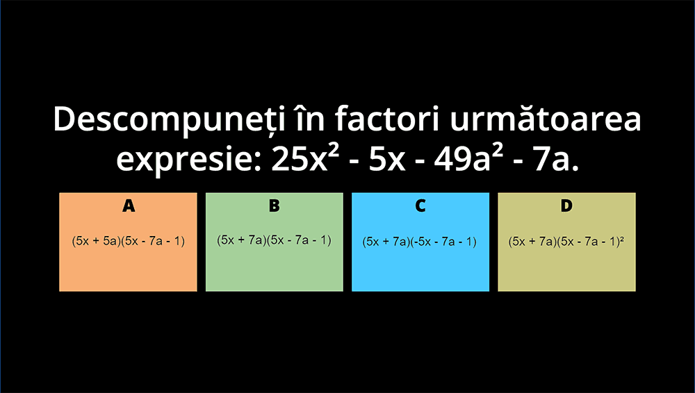 JOC - Descompuneri în factori utilizând reguli de calcul