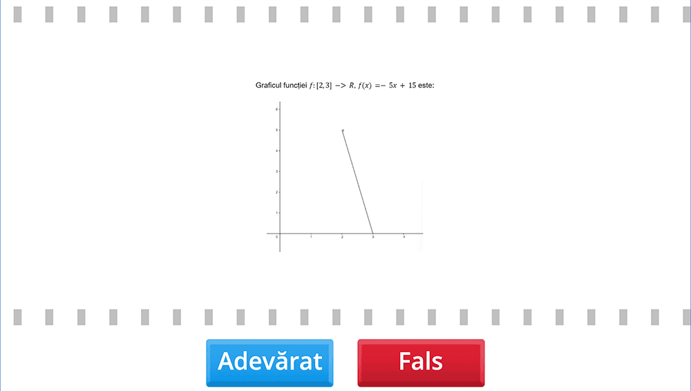 JOC - Funcția de Gradul I definită pe un interval nedegenerat cu valori în R